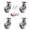Service Caster 8 Inch Semi Steel Caster Set with Roller Bearings and Swivel Locks SCC SCC-35S820-SSR-BSL-4 - alternate 4